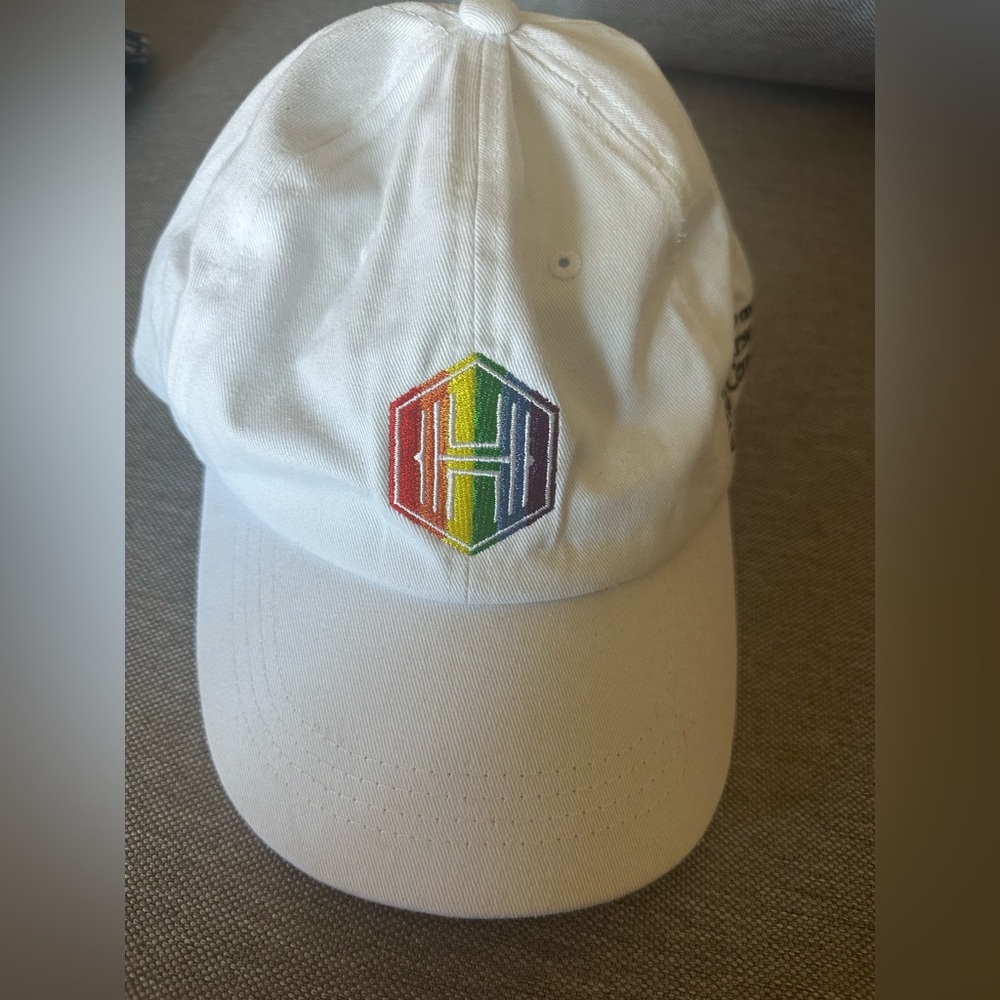 White Cap with Colorful Logo